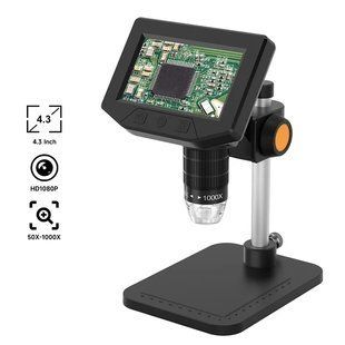 Мікроскоп цифровий P220 35см 4.3" HD 1080P 1000x чорний з дисплеєм акумуляторний для пайки та навчання P2201000X фото