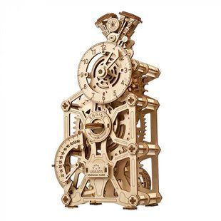 Деревянный механический 3D конструктор Ugears Часы-двигатель (70217) коричневый 4820184121843 фото