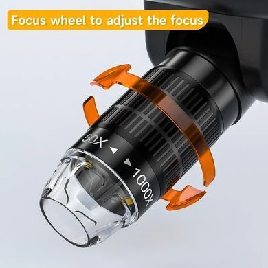 Цифровой микроскоп P220 35 см 4,3" HD 1080p 1000-кратное увеличение черный с дисплеем аккумуляторный для пайки и обучения P2201000X фото