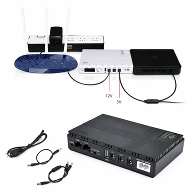Мини UPS для роутера DC1018P портативный ИБП 10400 мАч 5V/9V/12V USB 18W DC1018PP фото