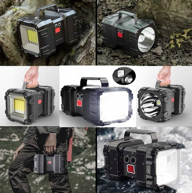 Фонарь - прожектор двухсторонний LED аккумуляторный 1200 lm + Power Bank 6000 mAh 7 режимов USB W844-K фото