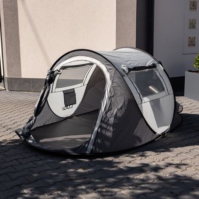 Намет 2-місний, Самовідкривний Pop-Up, 245х145х100 см, Тунельний, Сірий, Вентиляція 360&deg; LU-030BE фото