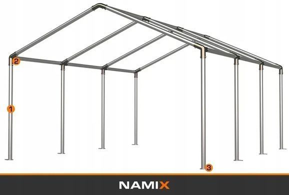 Намет садовий 4x4 м 16 м&sup2;, висота 3,1 м, NAMIX BASIC оцинкована сталь, для кафе та весілля NX98774 фото