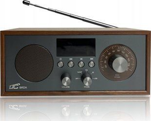 Портативний радіоприймач Brda FM/BT/USB 2200 мАч, 10 Вт, индуктивная зарядка телефона, коричневый/графитовый 5902270791020 фото