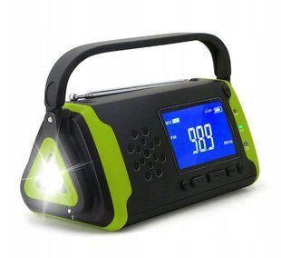 Радіопиймач Bivaccs Bluetooth сонячна батарея з ліхтариком та функцією PowerBank Bivacc Quercus 4000-green фото