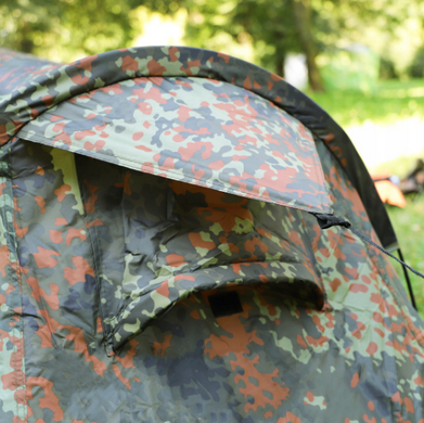 Одномісний намет MFH SCHWARZENBERG із тунельною конструкцією Flecktarn 32153В фото