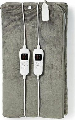 Электроодеяло Nedis ND-PEBL130CWT2 Бело-серое 160x140см Двухместное 9 Режимов Таймер 120 Вт ND-PEBL130CWT2 14461502 фото