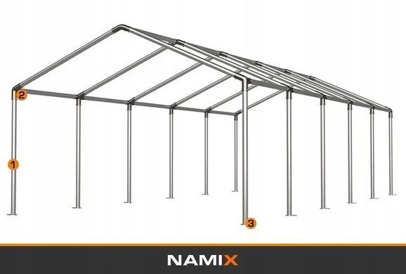 Намет садовий 5x10 м 50 м&sup2;, висота 2,8 м, оцинкована сталь, NAMIX BASIC для ресторану та весілля NX98780 фото