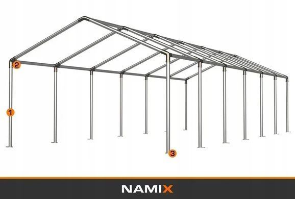Намет садовий 5x12 м 60 м&sup2;, висота 2,8 м, NAMIX BASIC оцинкована сталь, для ресторану та весілля NX98781 фото