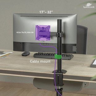 Кронштейн міцне настільне кріплення для монітора 17&ndash;32&Prime; SPA-111 VESA 75&times;75/100&times;100 до 9 кг чорне 5903031020205 фото