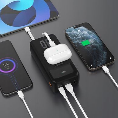 Повербанк 30000 mAh Dudao K15MAX 22.5W с кабелями Type-C Lightning PD QC Black 6976625333783 фото