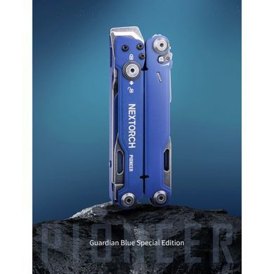 Мультитул Nextorch MT20, 109мм, тактический для спасателей, синий, 14 функций, сталь 50Cr15, ключ для наручников MKPioneerBL фото