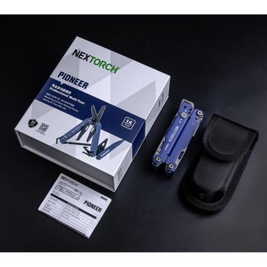 Мультитул Nextorch MT20, 109мм, тактический для спасателей, синий, 14 функций, сталь 50Cr15, ключ для наручников MKPioneerBL фото