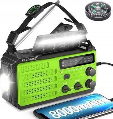 Радіоприймач Radio Feegar OZE 3 FM/AM Radio з динамо генератором павербанк 8000 маг 5904610880241 фото