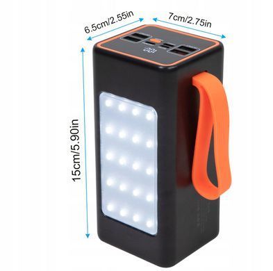 Повербанк 9000 mAh быстрая зарядка 66W Power Bank 4xUSB Type-C фонарик LED Black 602416879128 фото
