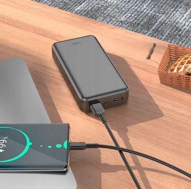Повербанк 20000 mAh Hoco J100A High-ranking 2xUSB Micro-USB Type-C 2.1A LED 6931474783585 фото