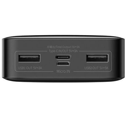 Павербанк Baseus power bank 20000mah 3x usb usb-c pd 15W 3A Черный PPBD050101 фото