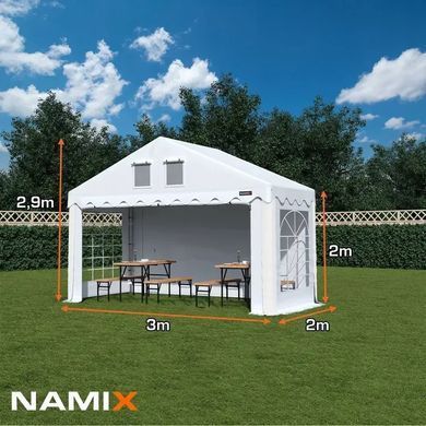 Палатка садовая COMFORT 3х2 м, ПВХ 560 г/м&sup2;, оцинкованная сталь, влагостойкий павильон для вечеринок. NX98792 фото