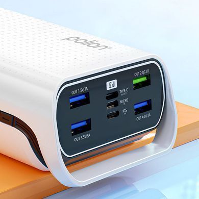 Повербанк POLION PLNPB005 40000 мА&middot;год 22,5 Вт USB-C USB-A PD 3.0 QC 3.0 білий 5907090800266 фото