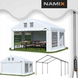 Намет садовий NAMIX COMFORT 3х4 м, ПВХ 560 г/м&sup2;, білий водонепроникний павільйон для вечірок та торгівлі NX98794 фото