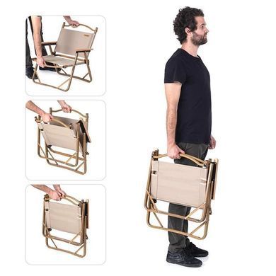 Складной туристический стул Naturehike MW02 NH19Y002-D, алюминиевый, черный, грузоподъемность 120 кг 6927595760789 фото