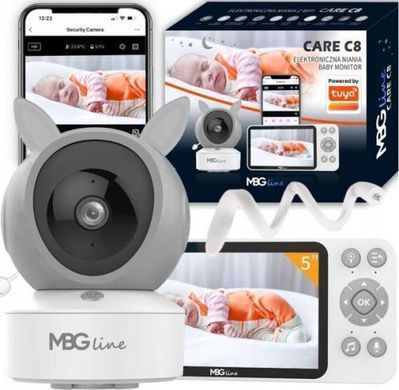 Nanny Mbg Line Беспроводная вращающаяся электронная няня FHD WIFI камера TUYA LCD ZOOM 14226292 фото