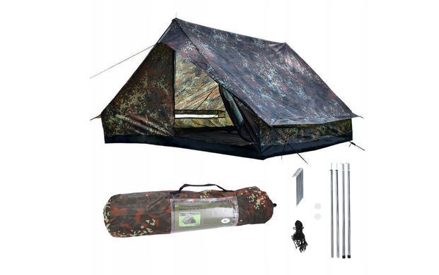 Військовий тактичний намет на двох Mil-Tec Mini Pack Super Flecktarn 205 cm x 145 cm x 100 cm 14206021 фото