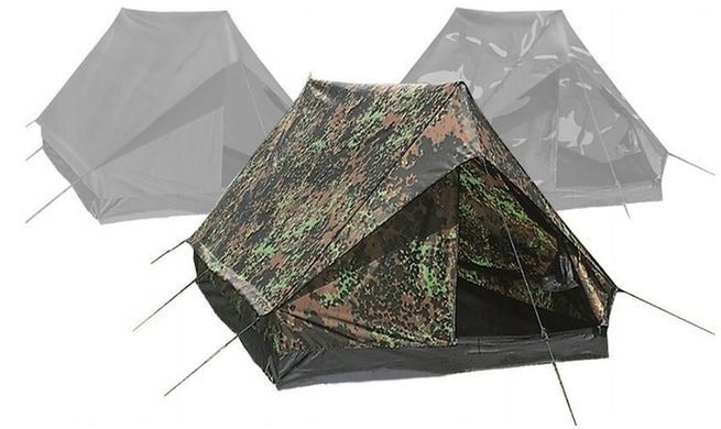 Військовий тактичний намет на двох Mil-Tec Mini Pack Super Flecktarn 205 cm x 145 cm x 100 cm 14206021 фото