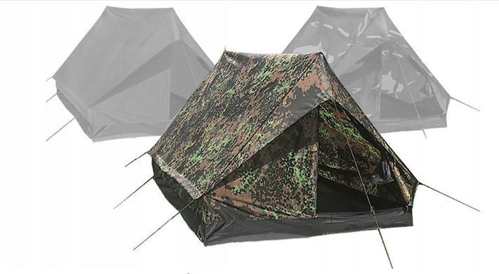 Військовий тактичний намет на двох Mil-Tec Mini Pack Super Flecktarn 205 cm x 145 cm x 100 cm 14206021 фото