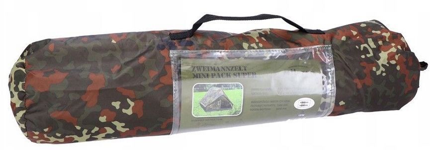 Військовий тактичний намет на двох Mil-Tec Mini Pack Super Flecktarn 205 cm x 145 cm x 100 cm 14206021 фото
