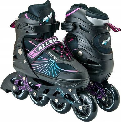 Роликовые коньки Allright Celerity для отдыха, регулируемые, черные, размер 39-42 12989457 фото