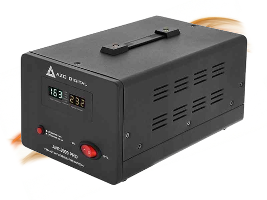 Стабилизатор напряжения AZO AVR 2000/1200 Pro, 2000VA/1200W, точность &plusmn;3%, релейный, защита для котла и генератора MK-AZO00D1156 фото