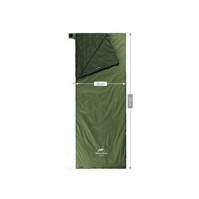 Спальний мішок Naturehike LW180 XL 205x85 см літній зелений легкий 760 г ультракомпактний для туризму 6927595777961-R фото