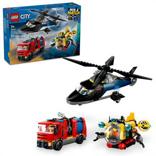 Конструктор LEGO City Ремікс вертольотів, пожежних машин і підводних човнів 874 деталі (60462) 5702017812625 фото