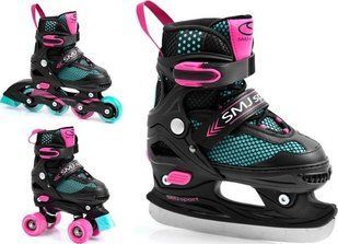Роликові ковзани SMJ sport BS-616TP 39-42 зі ​​змінними регульованими бігунками, чорні розміри 39-42 12989755 фото