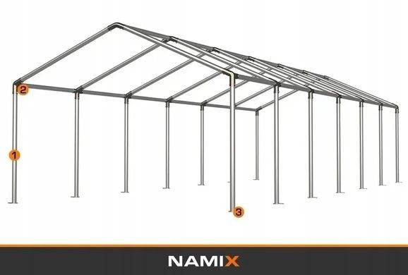 Палатка для вечеринок NAMIX COMFORT 5х12 м, ПВХ 560 г/м&sup2;, садовый павильон, оцинкованный каркас. NX98804 фото