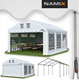 Намет садовий NAMIX COMFORT 6х6 м, оцинкована сталь, ПВХ 560 г/м&sup2;, білий, для вечірок та заходів NX98805 фото