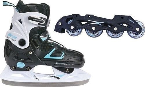 Allright Rollerblades 2в1 Ролики + Хоккейные коньки Max Power бело-черные 33-36 6445158 фото