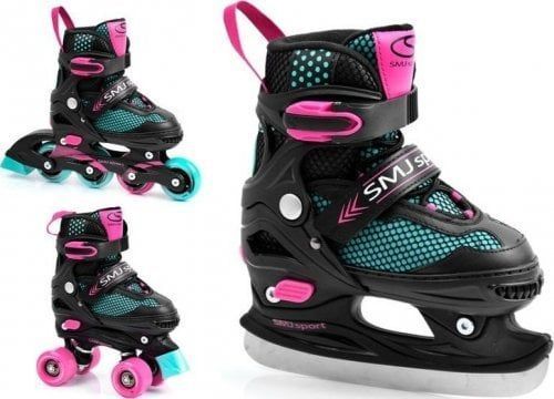 Роликові ковзани SMJ sport BS-616TP зі змінними регульованими бігунками, чорні, розміри 27-30 12989756 фото
