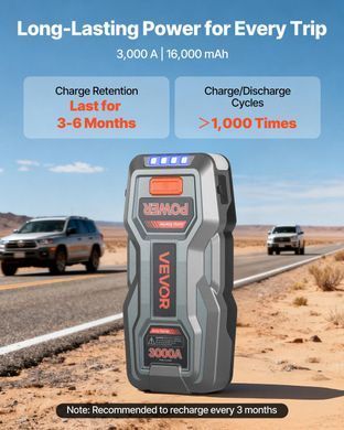 Пусковое устройство 3000 А 16000 мАч для авто 3 в 1 с фонариком USB QC3.0 и кейсом jump starter YJDYQDX3000A1A8EO001V9 фото