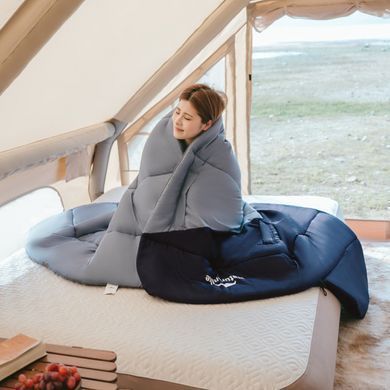 Спальний мішок Naturehike Sunny Day PL02 U450 правий 220х80 см ковдра з капюшоном 6977465868435 фото