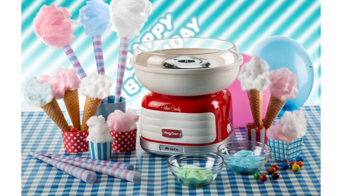 Апарат для солодкої вати Ariete Cotton Candy червоний 500 Вт набір фруктовий цукор 4кг 2973/00C4 фото