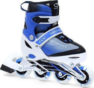 Ролики Ковзани спортивні SMJ sport BS-901MA, регульовані, сині, розміри 30-33 8604265 фото