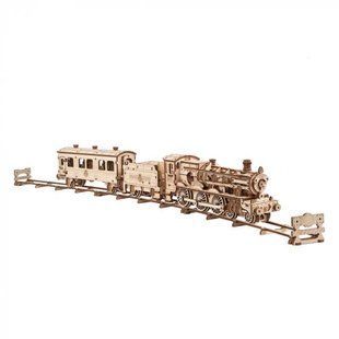 Деревянный механический 3D конструктор Ugears Хогвортс экспресс (70176) бежевый 4820184121454 фото