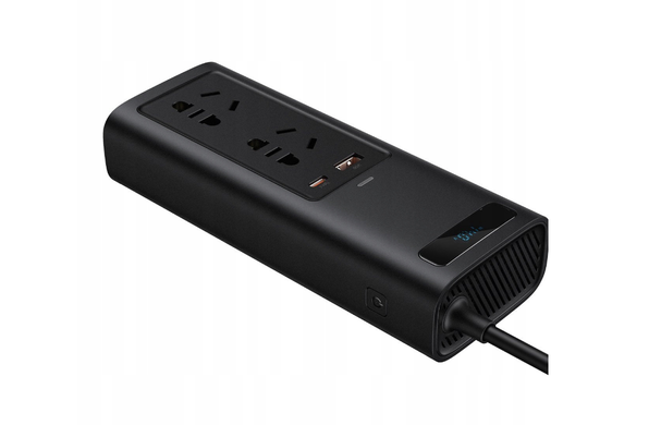 Автомобільний інвертор Baseus 150W 220V (вилка EU та CN) чорний (CRNBQ-A01) 150 W фото