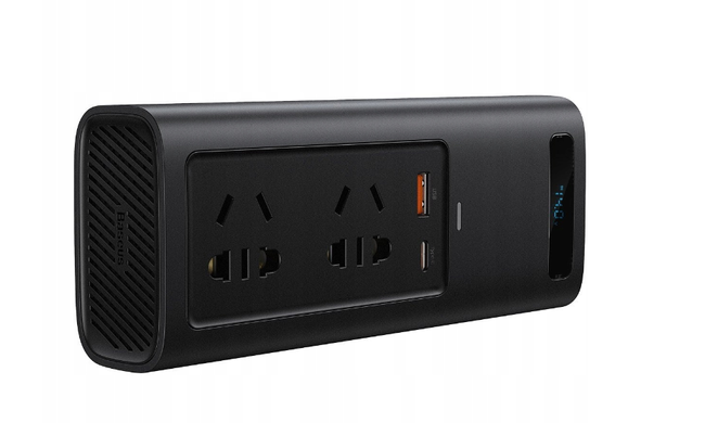 Автомобільний інвертор Baseus 150W 220V (вилка EU та CN) чорний (CRNBQ-A01) 150 W фото