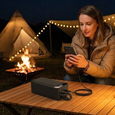 Зовнішній акумулятор (Power Bank) 60000 mAh 22.5W чорний швидка зарядка USB-C LED-дисплей для дому та кемпінгу 4059752999663 фото