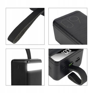 Зовнішній акумулятор (Power Bank) 60000 mAh 22.5W чорний швидка зарядка USB-C LED-дисплей для дому та кемпінгу 4059752999663 фото