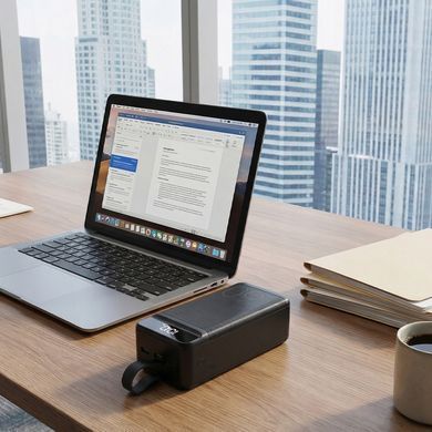 Зовнішній акумулятор (Power Bank) 60000 mAh 22.5W чорний швидка зарядка USB-C LED-дисплей для дому та кемпінгу 4059752999663 фото