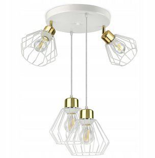 Современный подвесной светодиодный светильник LOFT GLAMOUR с проволочными абажурами белое золото 937-EZG4 937-EZG4 фото